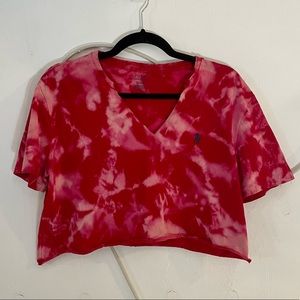 Vintage Tie-Dye Cropped Polo Tee